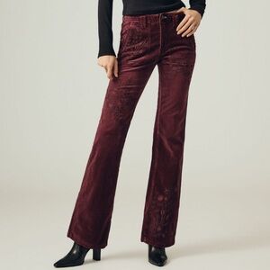 Anthropologie Deep Red Flare Pants